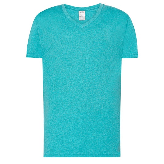 T-shirt Slim Bawelniany JHK270 - Turquoise Heather