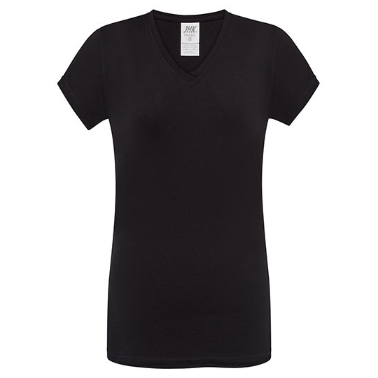 Koszulka Damska Slim Bawelniana JHK271 - Black