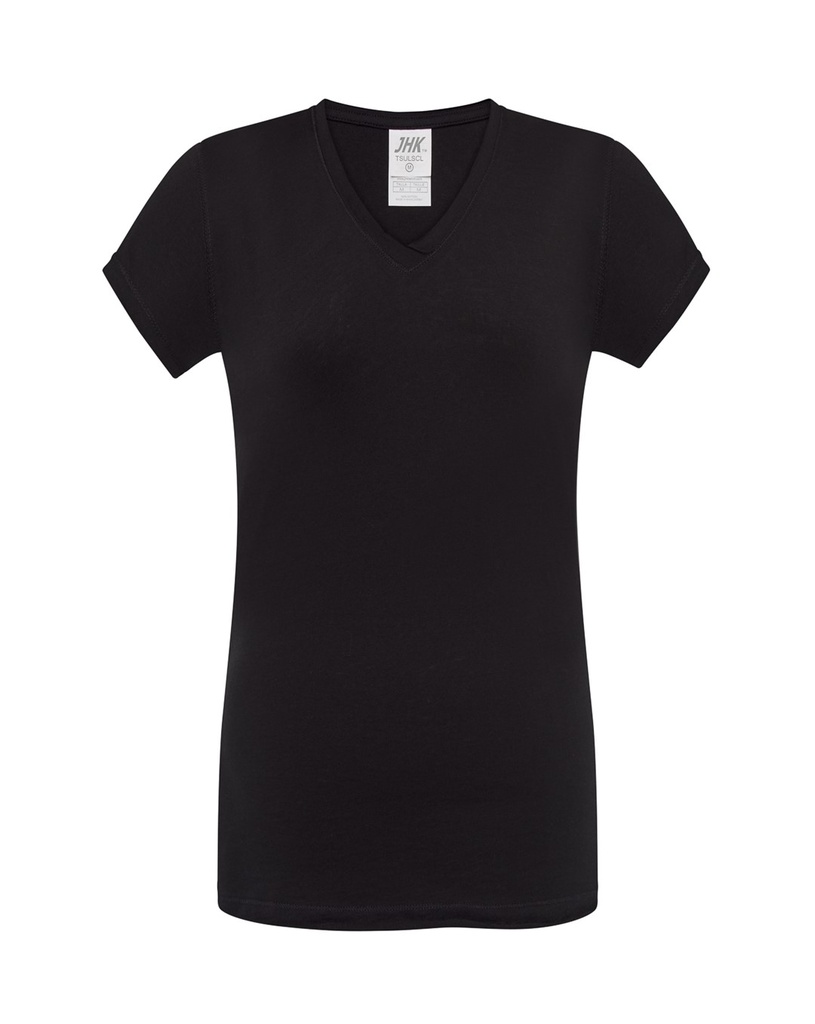 Koszulka Damska Slim Bawelniana JHK271 - Black