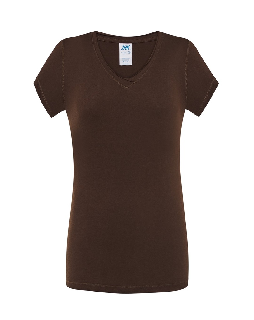 Koszulka Damska Slim Bawelniana JHK271 - Chocolate