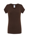 Koszulka Damska Slim Bawelniana JHK271 - Chocolate