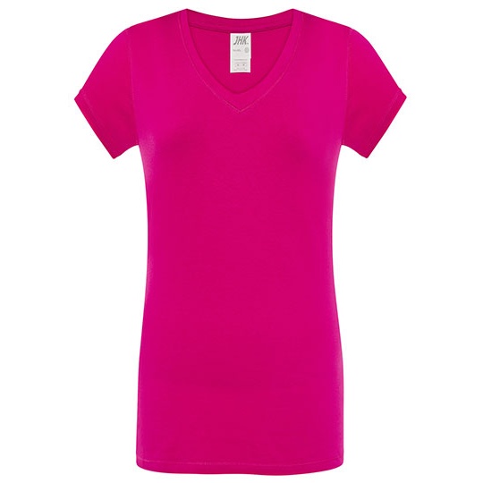 Koszulka Damska Slim Bawelniana JHK271 - Fuchsia