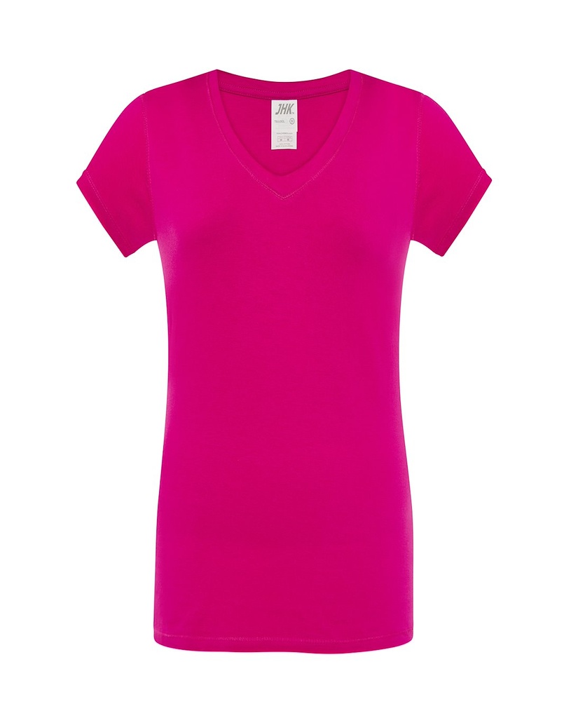 Koszulka Damska Slim Bawelniana JHK271 - Fuchsia