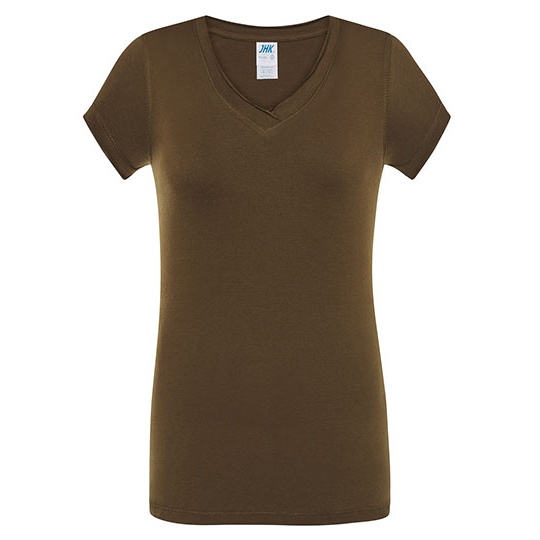 Koszulka Damska Slim Bawelniana JHK271 - Khaki
