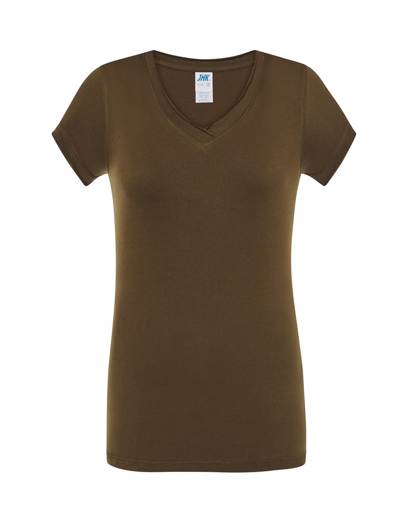Koszulka Damska Slim Bawelniana JHK271 - Khaki