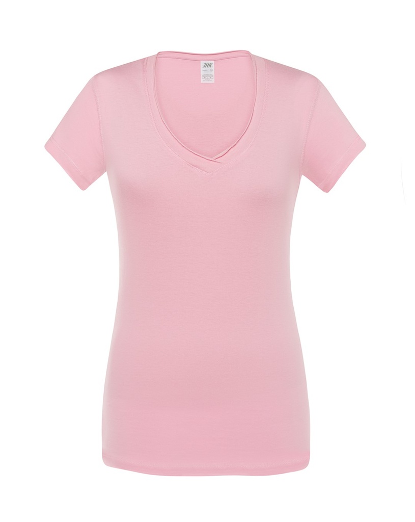 Koszulka Damska Slim Bawelniana JHK271 - Pink