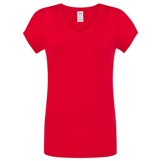 Koszulka Damska Slim Bawelniana JHK271 - Red
