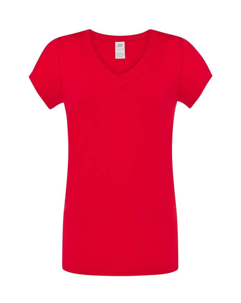 Koszulka Damska Slim Bawelniana JHK271 - Red