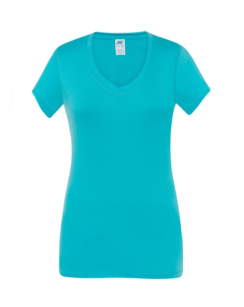 Koszulka Damska Slim Bawełniana JHK271 - Turquoise