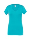 Koszulka Damska Slim Bawełniana JHK271 - Turquoise