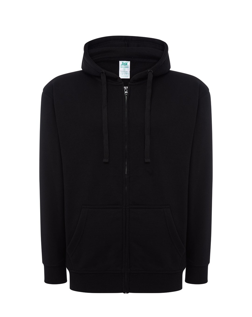 Bluza Meska z Kapturem i Zamkiem Szczotkowana Mieszanka JHK422 - Black