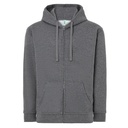 Bluza Meska z Kapturem i Zamkiem Szczotkowana Mieszanka JHK422 - Dark Grey Melange