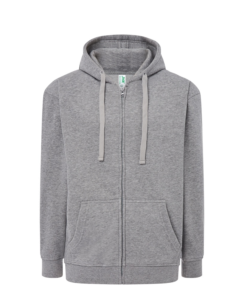 Bluza Meska z Kapturem i Zamkiem Szczotkowana Mieszanka JHK422 - Grey Melange