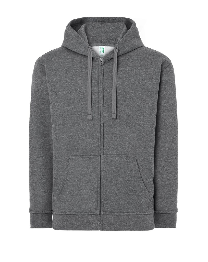 Bluza Meska z Kapturem i Zamkiem Szczotkowana Mieszanka JHK422 - Grey Melange