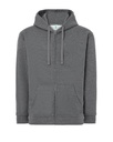 Bluza Meska z Kapturem i Zamkiem Szczotkowana Mieszanka JHK422 - Grey Melange