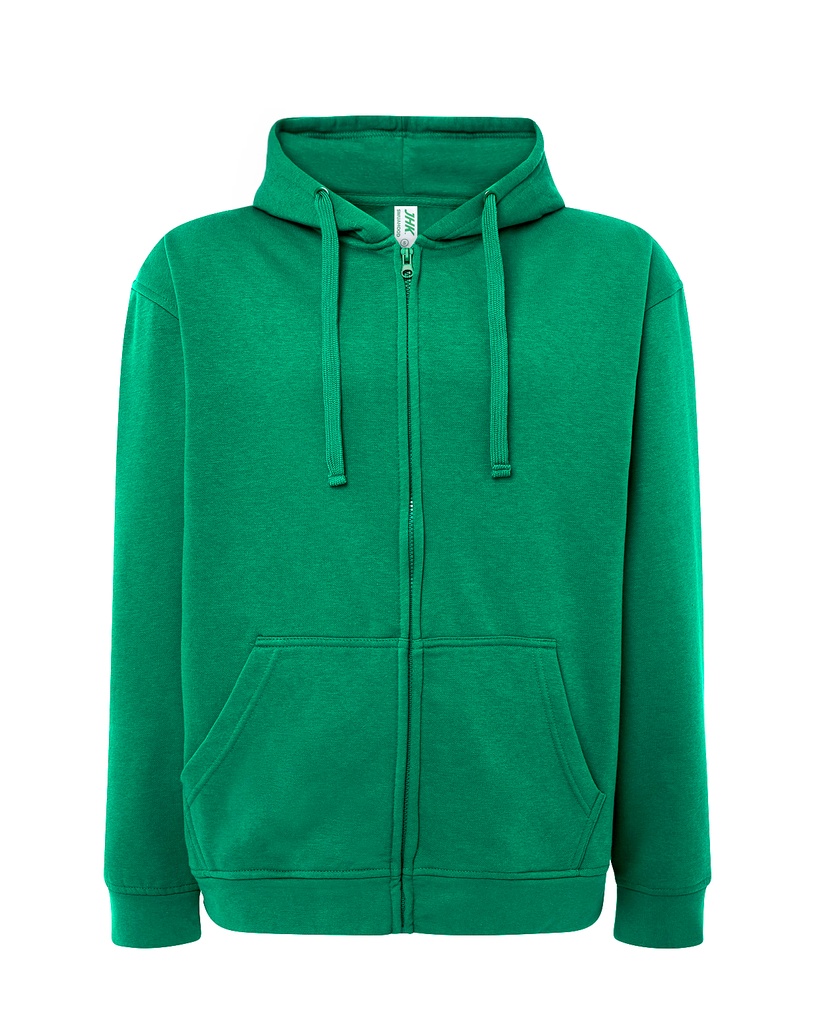 Bluza Meska z Kapturem i Zamkiem Szczotkowana Mieszanka JHK422 - Kelly Green