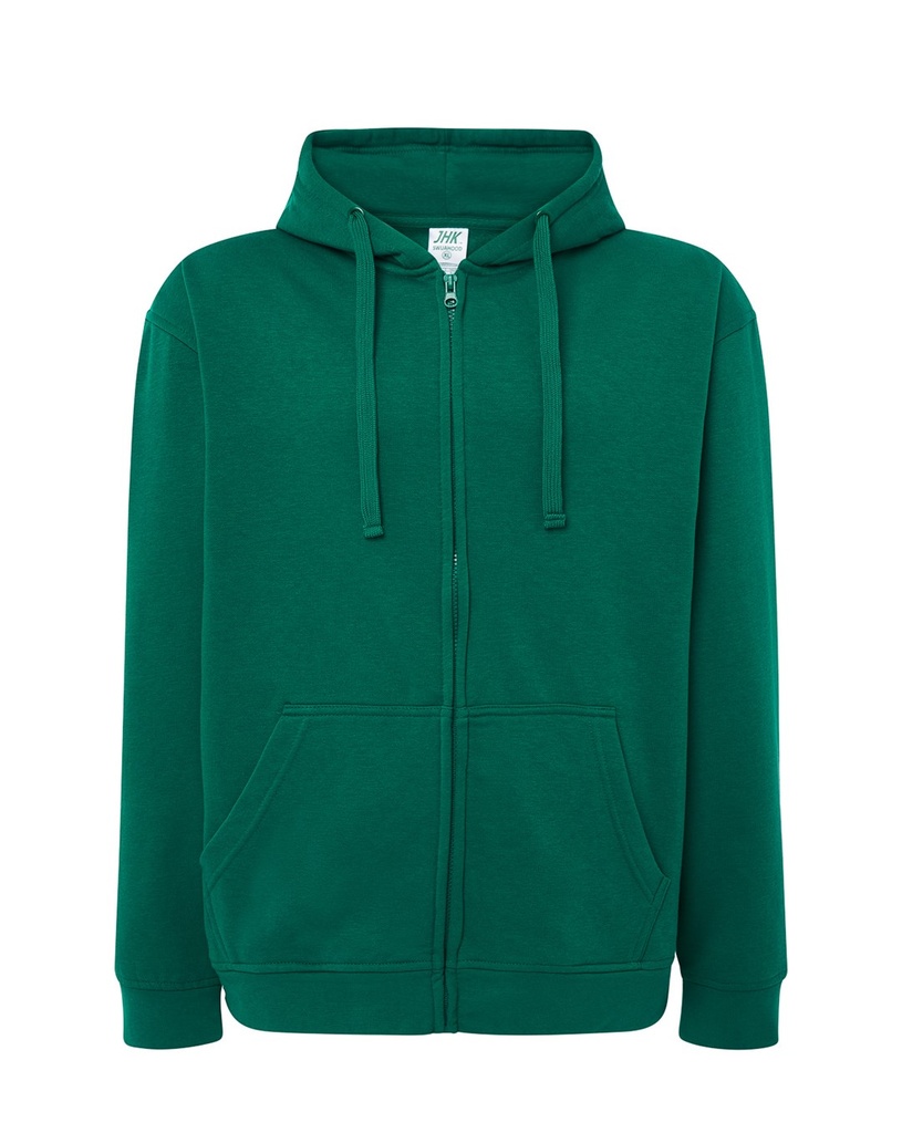 Bluza Meska z Kapturem i Zamkiem Szczotkowana Mieszanka JHK422 - Kelly Green