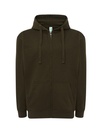 Bluza Meska z Kapturem i Zamkiem Szczotkowana Mieszanka JHK422 - Khaki