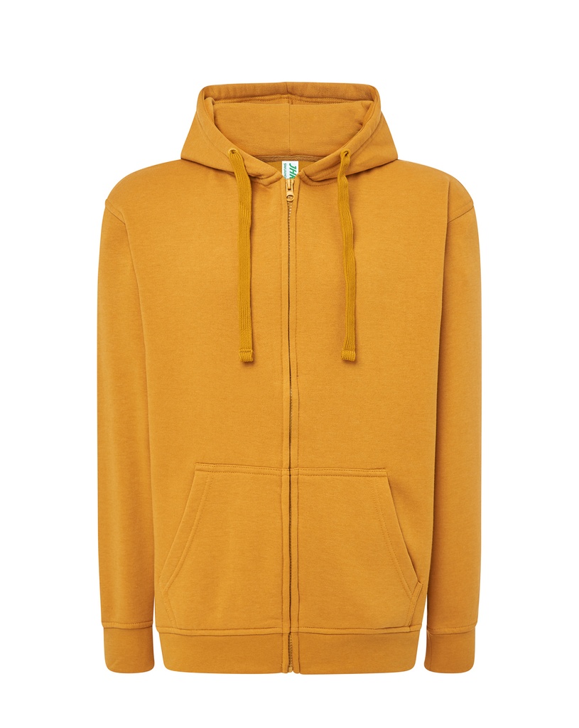 Bluza Meska z Kapturem i Zamkiem Szczotkowana Mieszanka JHK422 - Mustard