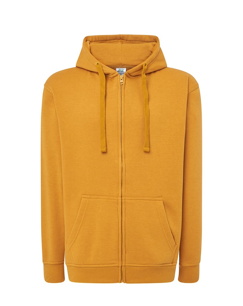 Bluza Meska z Kapturem i Zamkiem Szczotkowana Mieszanka JHK422 - Mustard