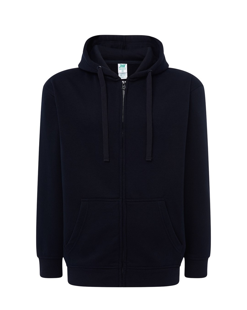 Bluza Meska z Kapturem i Zamkiem Szczotkowana Mieszanka JHK422 - Navy