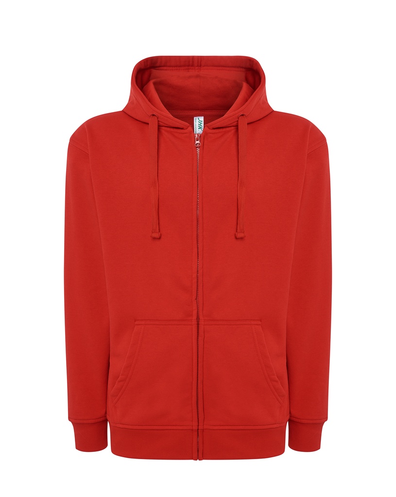 Bluza Męska z Kapturem i Zamkiem Szczotkowana Mieszanka JHK422 - Red