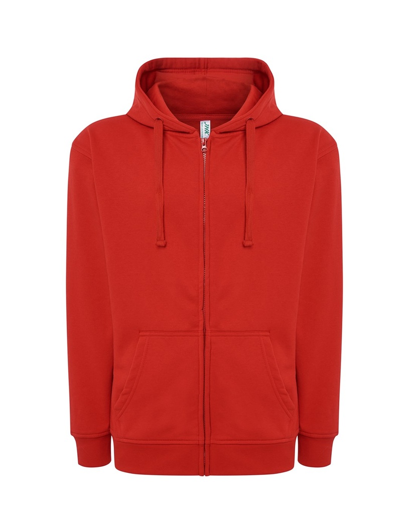 Bluza Meska z Kapturem i Zamkiem Szczotkowana Mieszanka JHK422 - Red