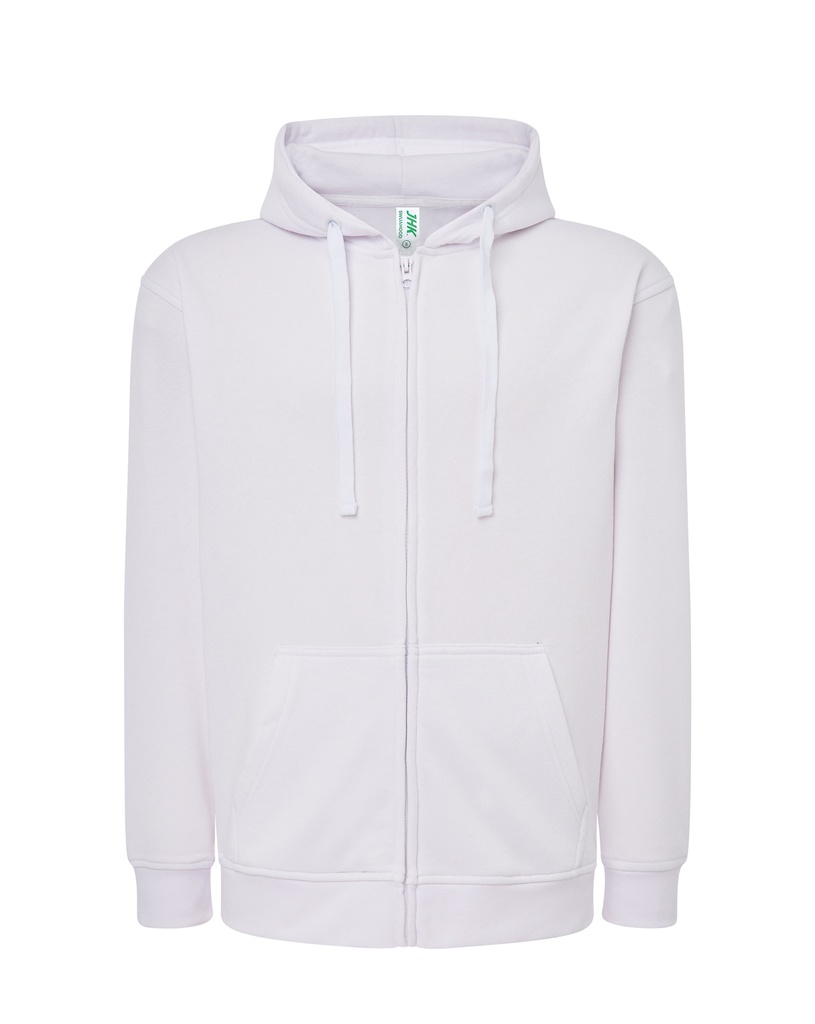 Bluza Meska z Kapturem i Zamkiem Szczotkowana Mieszanka JHK422 - White
