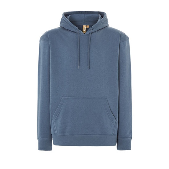 Bluza Unisex z Kapturem Organiczna Bawelna Poliester Recykling JHK426 - Steel Blue