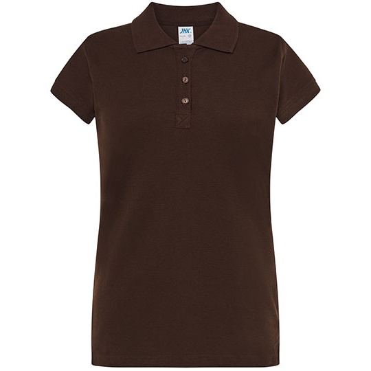 Koszulka Polo Damska Slim Bawelniana Pique JHK511 - Chocolate
