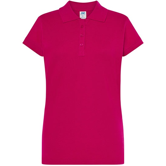 Koszulka Polo Damska Slim Bawelniana Pique JHK511 - Fuchsia