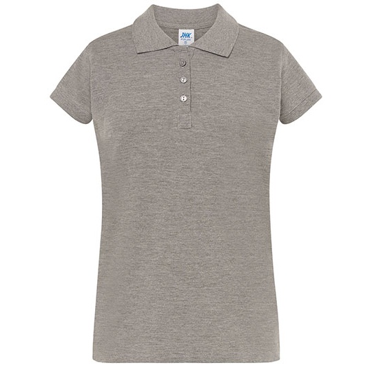Koszulka Polo Damska Slim Bawelniana Pique JHK511 - Grey Melange