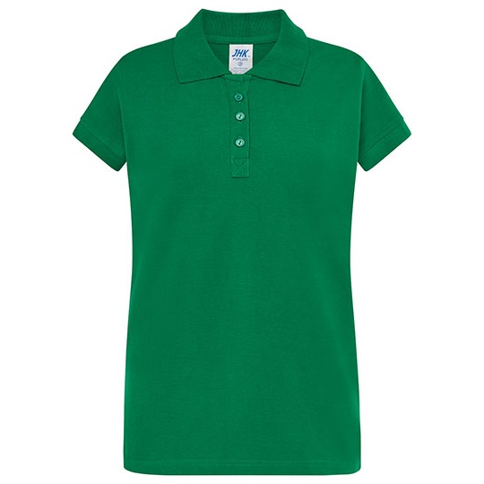 Koszulka Polo Damska Slim Bawelniana Pique JHK511 - Kelly Green