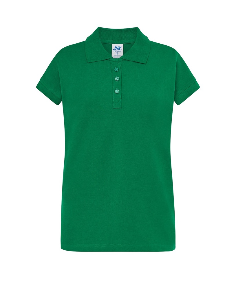 Koszulka Polo Damska Slim Bawelniana Pique JHK511 - Kelly Green