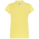 Koszulka Polo Damska Slim Bawelniana Pique JHK511 - Light Yellow