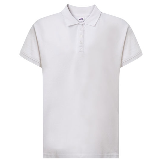 Koszulka Polo Damska Klasyczna Bawelniana Pika JHK602 - White
