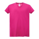 T-shirt Damski Slim Bawelniany JHK604 - Fuchsia