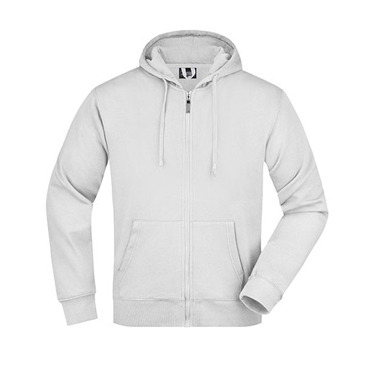 Bluza z kapturem Meska Rozpinana Bawelniana JN042 - White