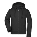Bluza Damska Rozpinana Bawełniana z Kapturem JN053 - Black