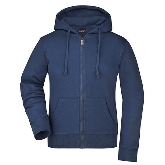 Bluza Damska Rozpinana Bawełniana z Kapturem JN053 - Navy