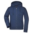 Bluza Damska Rozpinana Bawełniana z Kapturem JN053 - Navy