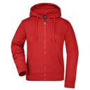 Bluza Damska Rozpinana Bawełniana z Kapturem JN053 - Red