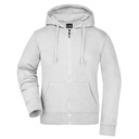 Bluza Damska Rozpinana Bawełniana z Kapturem JN053 - White
