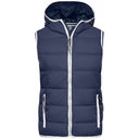 Kamizelka Damska Pikowana Ocieplana z Kapturem JN1075 - Navy & White