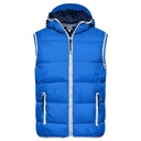 Kamizelka Męska Pikowana Ocieplana z Kapturem JN1076 - Nautic Blue & White