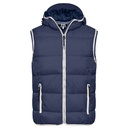 Kamizelka Męska Pikowana Ocieplana z Kapturem JN1076 - Navy & White