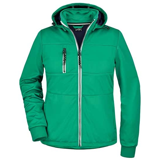 Kurtka Damska Softshell Hybrydowa Ocieplana JN1077 - Irish Green & Navy
