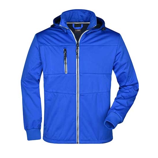 Męska kurtka softshell z kapturem JN1078 - Nautic Blue & Navy