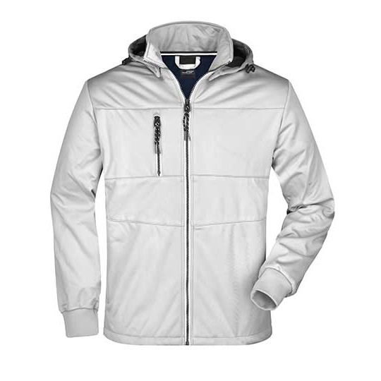 Kurtka Męska Softshell Ocieplana Wiatroodporna JN1078 - White & Navy