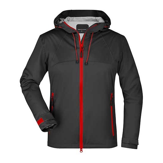 Kurtka Damska Slim Softshell JN1097 - Black & Red